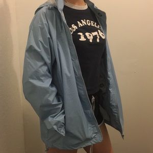Blue raincoat
